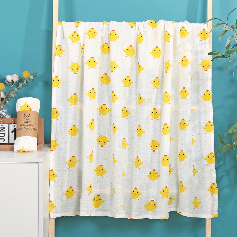 Baby Blanket Swaddle Bamboo Cotton Wrapped Towel Thin Design Double-layer Bath Towel  Baby Bath Towel Gauze Children Quilt