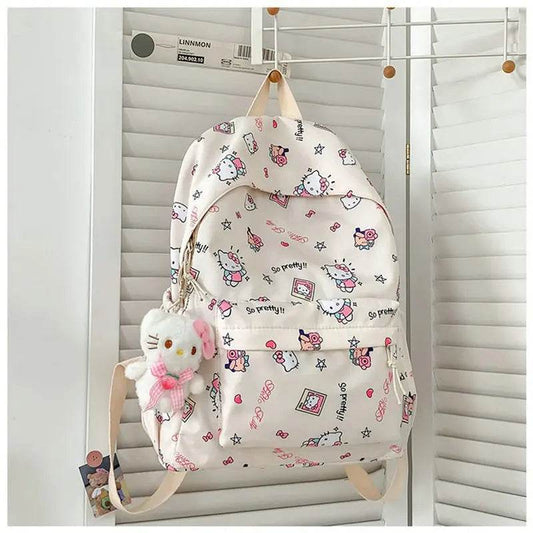 Hello Kitty backpack for junior high school students cute cartoon fashion school bag large capacity school bag for women - AIAZ