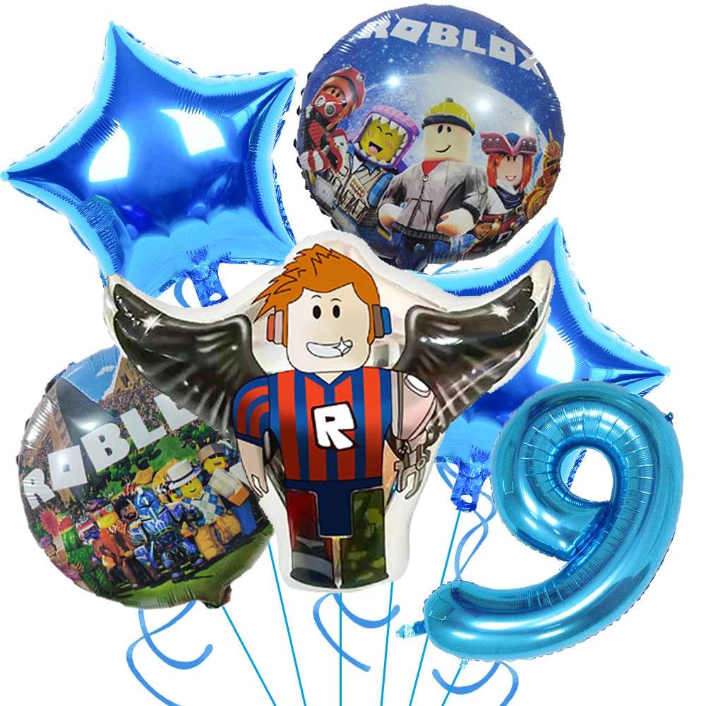 Hot Roblox Birthday Party Decor Game Balloons Disposable Tableware Backdrop For Kids Boy Party Supplies Baby Shower Toy Gifts - AIAZ