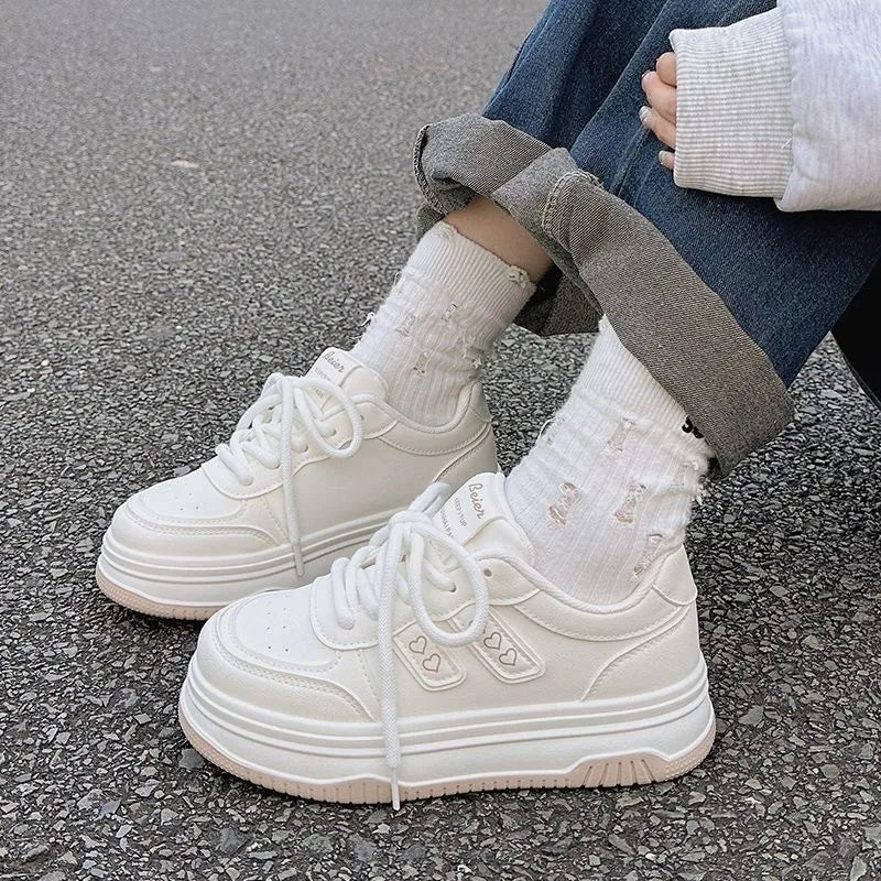 Casual A White Shoes Women Simple Breathable Women's Shoes Sneakers Canvas Women Platform Sneakers