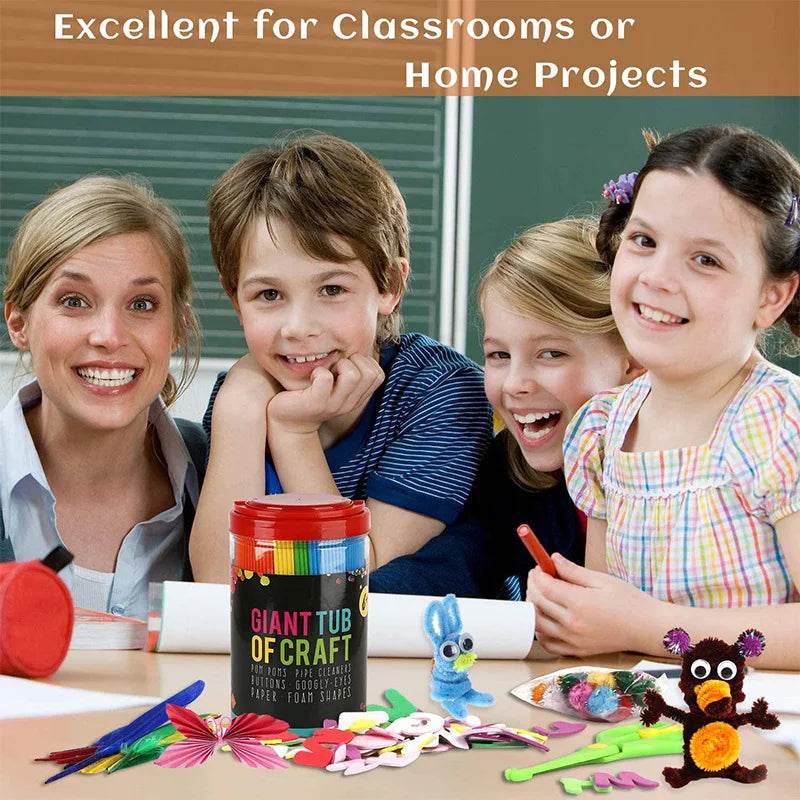Arts and Crafts Supplies for Kids DIY Crafting School Kindergarten Homeschool Supplies Arts Set Toys for Children - AIAZ