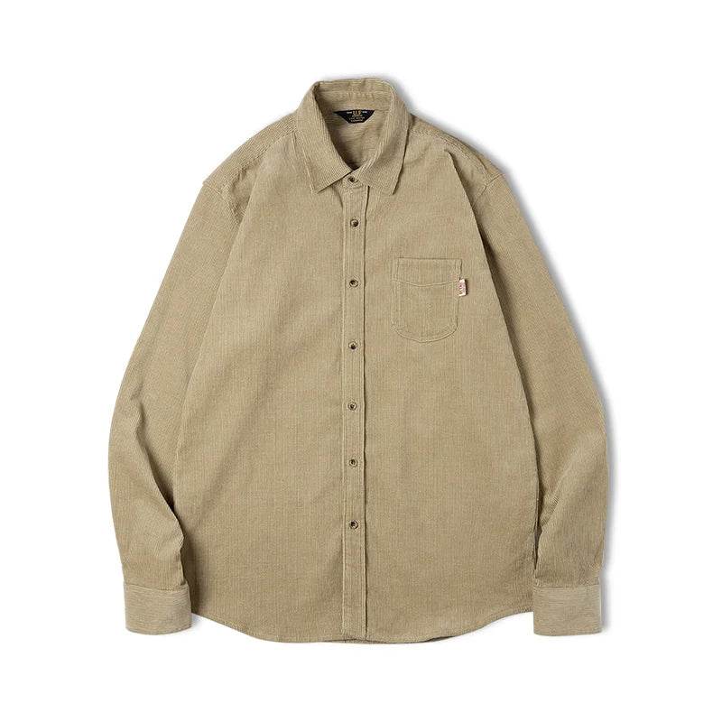 Maden Men's Shirt Casual Corduroy Long Sleeve Shirts Slim Fit Overcoat Spring Fleece Jacket Men's Clothing Retro Fashion Blouses - AIAZ