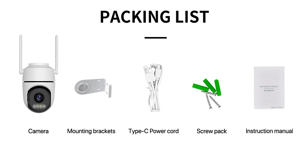 2pcs Quantity 4MP HD IP Camera PTZ WiFi Camera Video Surveillance Home Security Protection Alarm Motion Type-C Detection iCsee