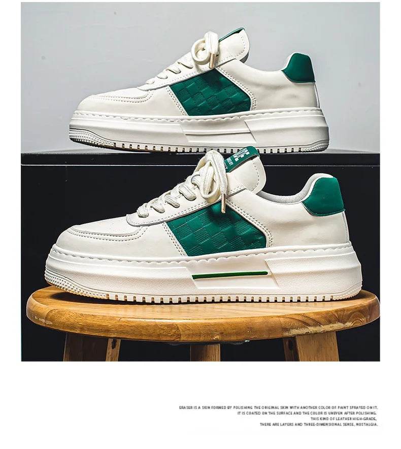 Men's Casual Shoes 2025 New Fashion Platform Shoes Outdoor Casual Sneakers Men Street Skate Shoe Lace-up Shoes Zapatillas Hombre - AIAZ