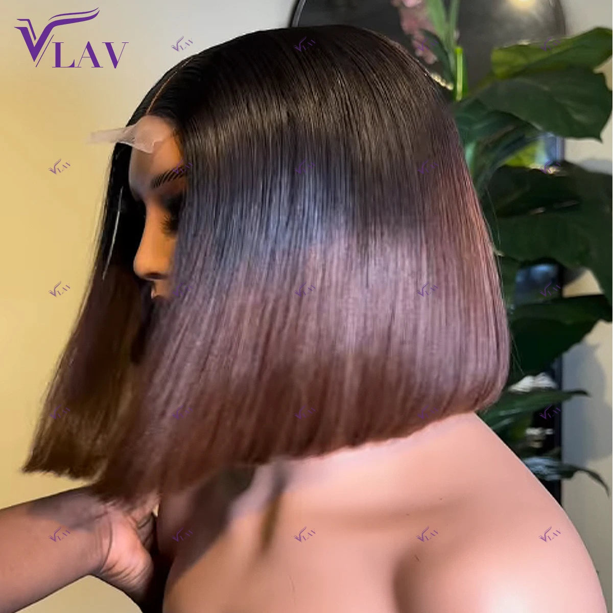 Bob Wig 13×4/13×6 HD Transparent Lace Preplucked With Baby Hair Super Double Drawn Glueless Wigs Wear And Go 1B/4 Color Wig VLAV