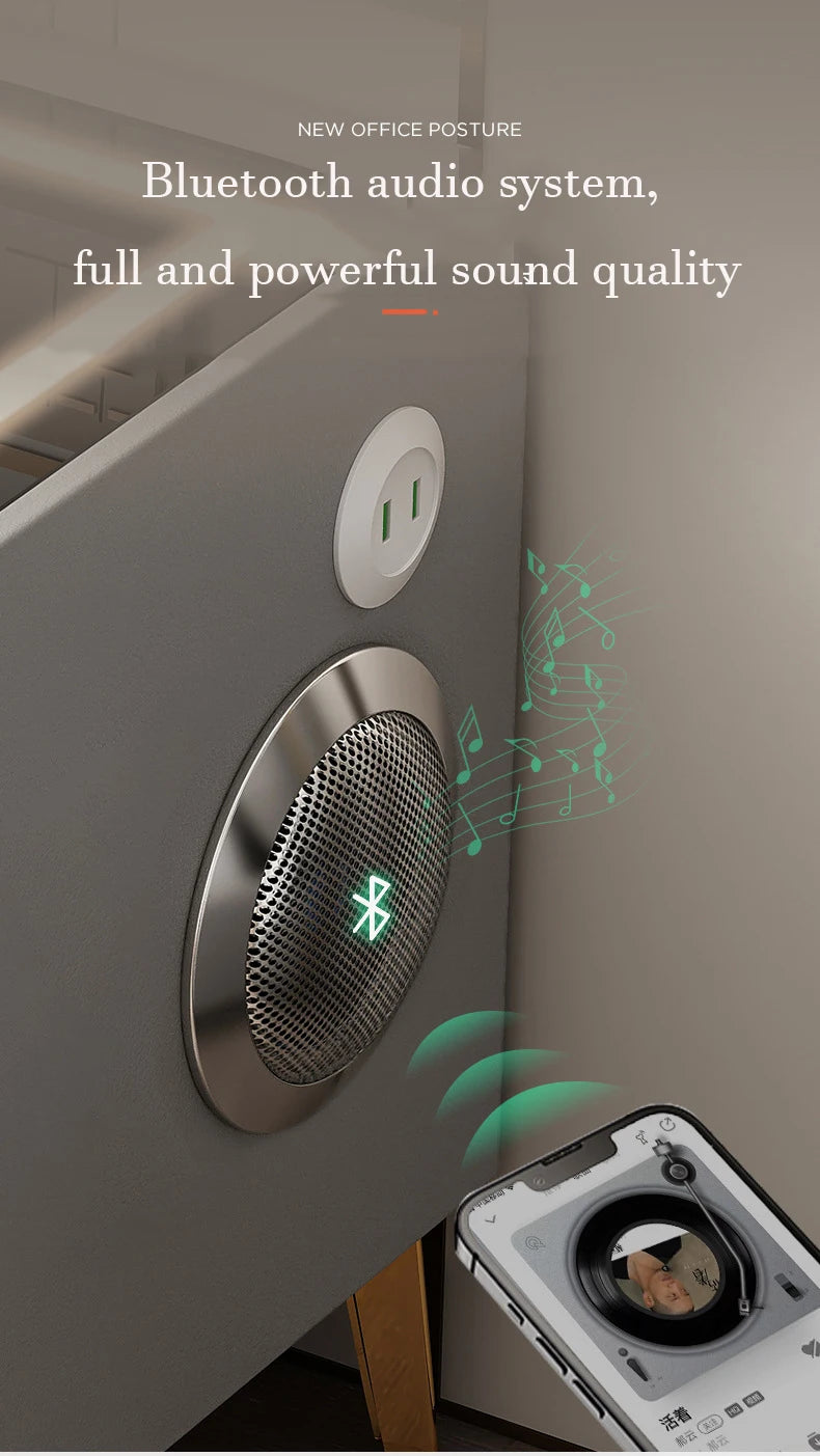 Intelligent Bedside Table Wireless Charge Three Color Night Light Bluetooth audio USB Interface Nightstands Bedroom Furniture