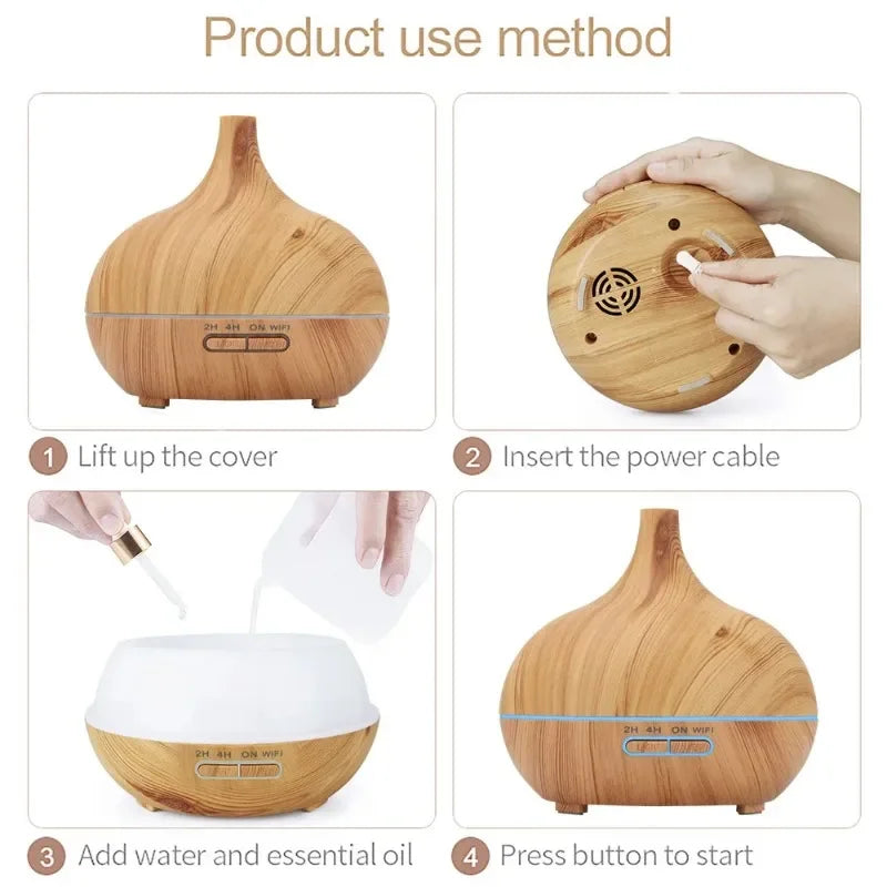 Tuya Smart Humidifier with Colorgul LED Light WiFi Aroma Diffuser Timer Wireless Control Work with Alexa Google Home Compatible