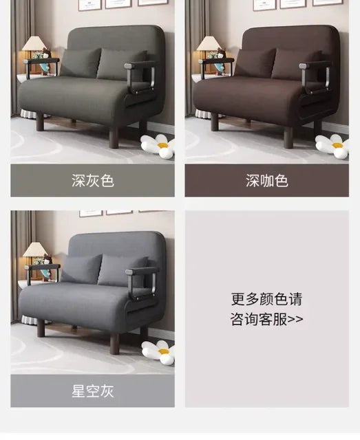 Modern Simple Foldable Sofa Bed Multi-functional Internet Celebrity Living Room Double Push Retractable Sofa Home Furniture