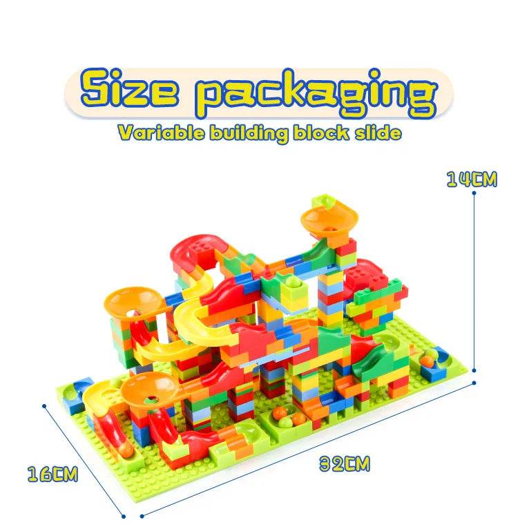 Marble Race Run Block Small Size Building Blocks Maze Ball Funnel Slide Blocks DIY Creative Bricks Assemble Toys Bulk Model Toys - AIAZ