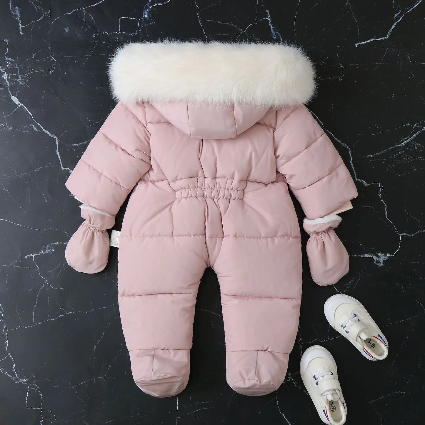 2024 New Winter Baby Rompers Thick Warm Infant Hooded Inside Fleece Jumpsuit Newborn Boy Girl Overalls Toddler Clothing Set