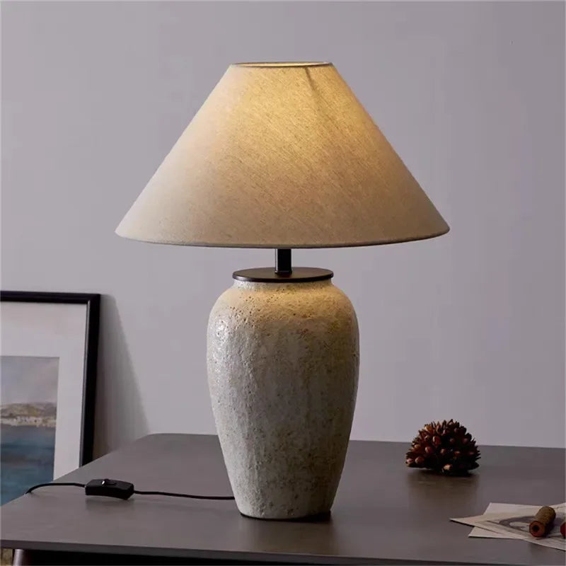 ULANI Contemporary Ceramic Table Lamp American Retro Creativity Living Room Bedroom Study Villa Hotel Homestay Desk Light