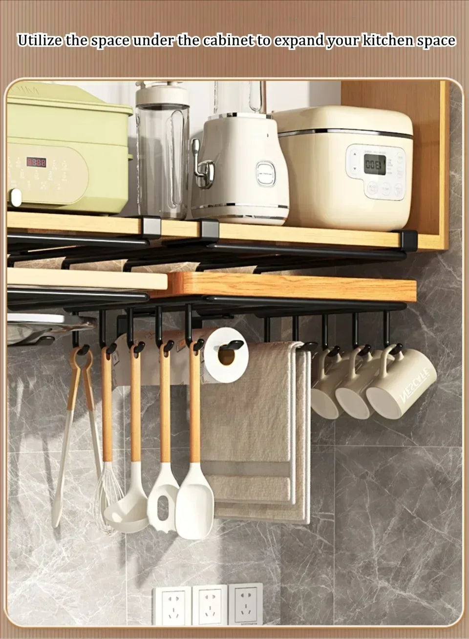 Cabinet Metal Storage Rack Kitchen Cutting Board Rack Non Perforated Tableware Storage Rack Kitchen Wall Mounted Pot Cover Rack