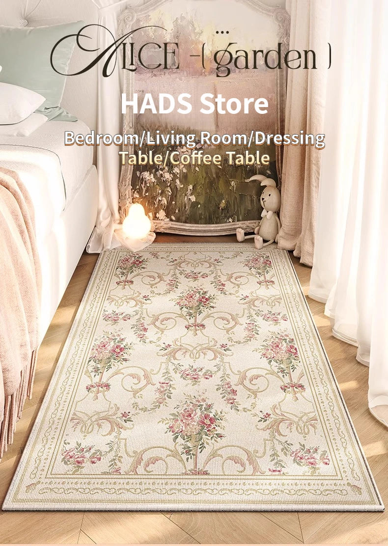American Retro Bedroom Bedside Carpet Fashion Flower No-clean Wipe Coffee Table Mat Soft Living Room Sofa Cloakroom Rug Ковер 러그