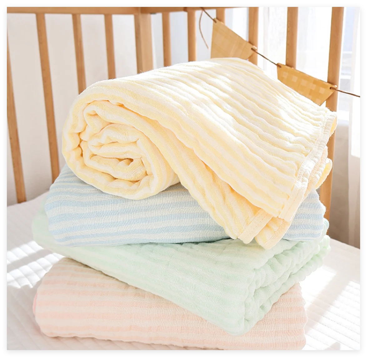 Muslin Swaddle Blankets Newborn 6 Layers Cotton Bamboo Soft Baby Blanket Receiving Blanket For Boys Girl Toddler Baby Bath Towel