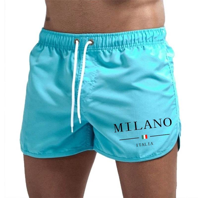 2025 Summer Men's Beach Shorts Urban Print Beach Trunks Jogging Casual Pants Quick Drying Swimming Homme Surf Lightweight Shorts - AIAZ