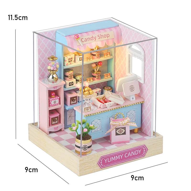 Kitten Mini Doll House 3D Puzzle Assembly Model Building Kit Creative Room Bedroom Decoration With Furniture Wooden Crafts Gifts - AIAZ