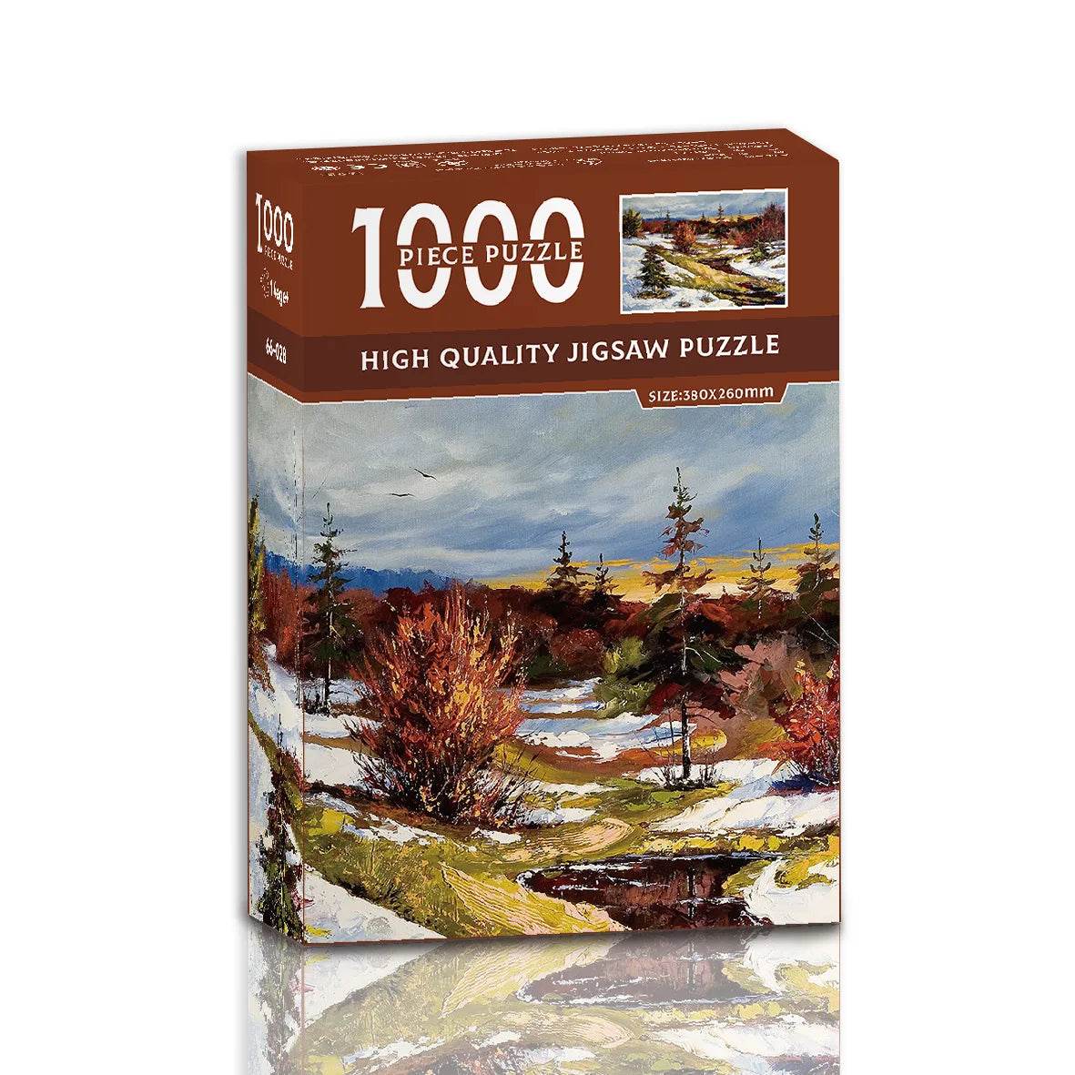 38*26cm Mini Jigsaw Puzzle 1000 Pieces for Adults Famous Oil Painting Van Gogh Puzzle Christmas Gift Toy Educational Toys - AIAZ