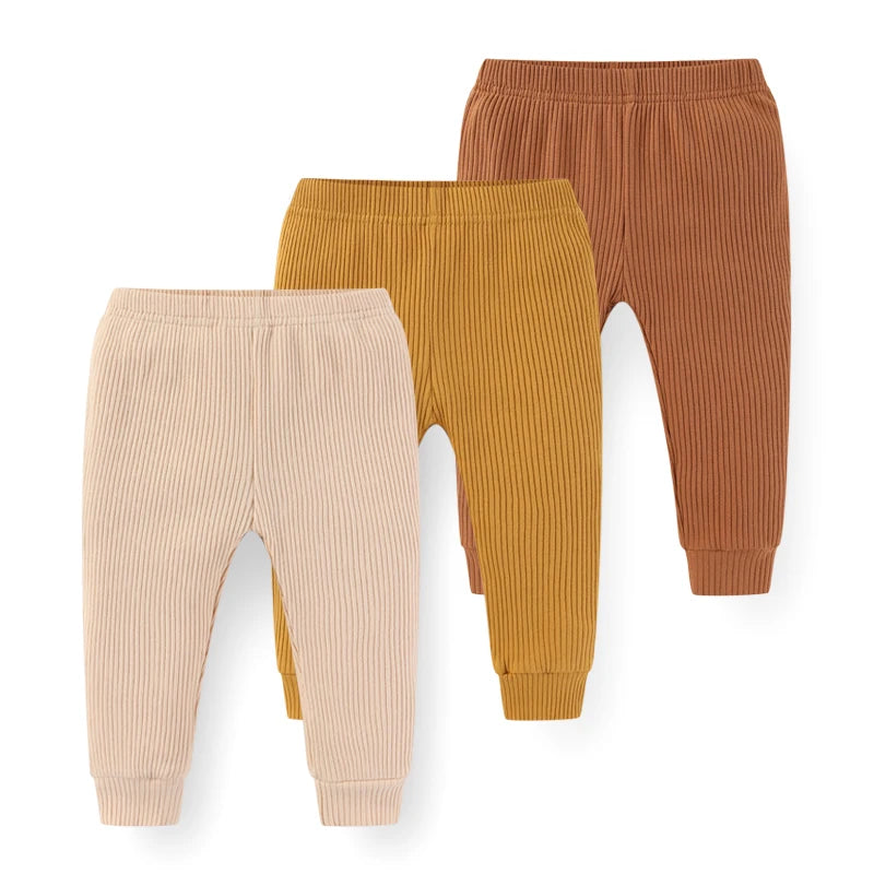 3PCS Solid Color Cotton Baby Boy Pants 0-24M Newborn Baby Girl Trousers Soft Baby Underwear