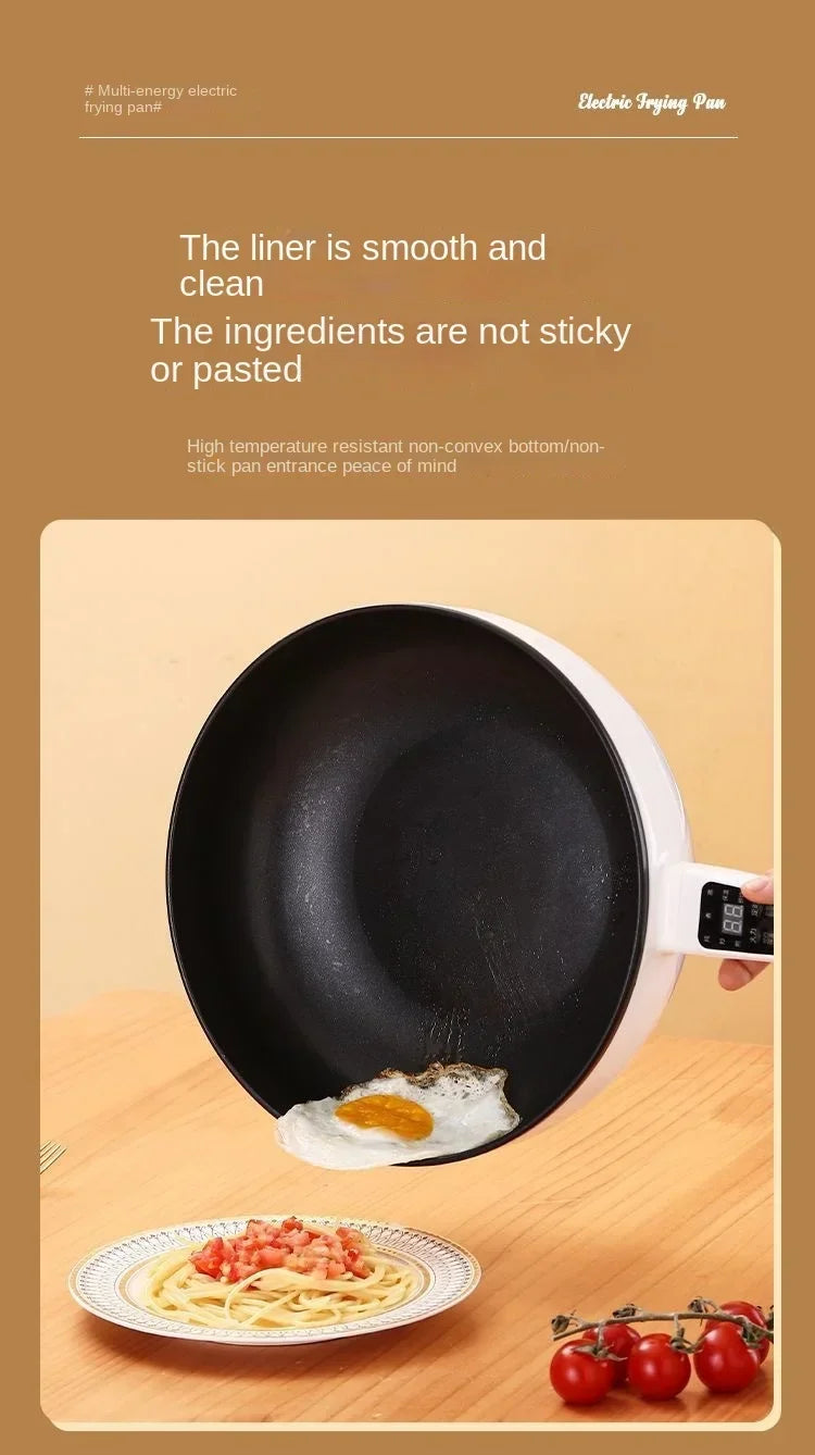 Electric fryer for household use, large capacity intelligent stir frying, multifunctional non stick pan, electric fryer