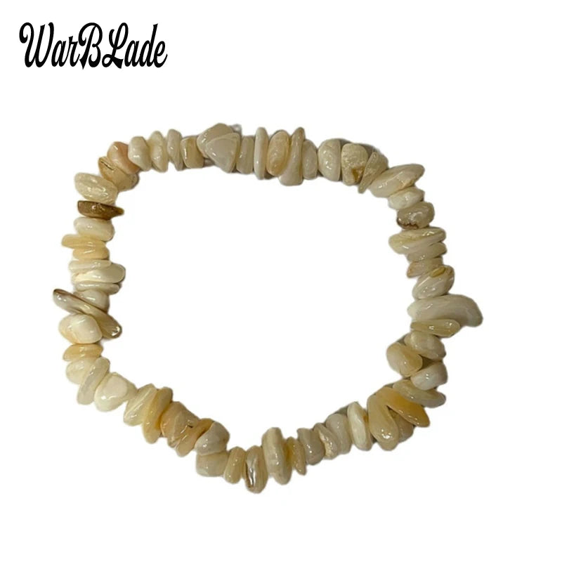 New Women Bracelets Bangles Natural Gem Stone Bracelet Irregular Stretch Chip Beads Nuggets Bracelets Bangles Crystal Wristband