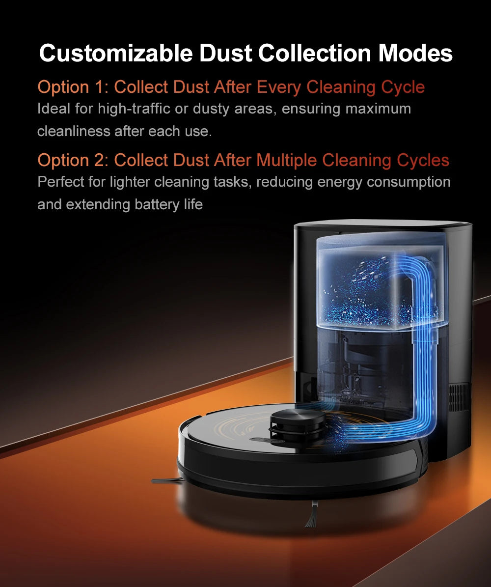 Robot Vacuum Cleaner K30 Self-cleaning dustbin, Dual Laser,UV Spot Cleaning,240mins Runtime, Auto Smart Carpet Floor Washing