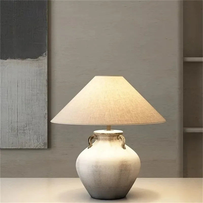 ULANI Contemporary Ceramic Table Lamp American Retro Creativity Living Room Bedroom Study Villa Hotel Homestay Desk Light