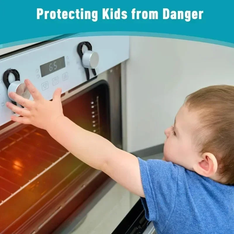 Kitchen Shrinking Gas Stove Knob Lock Baby Protection Oven Knob Cover Lock Child Safety Clip To Prevent Accidental Contact