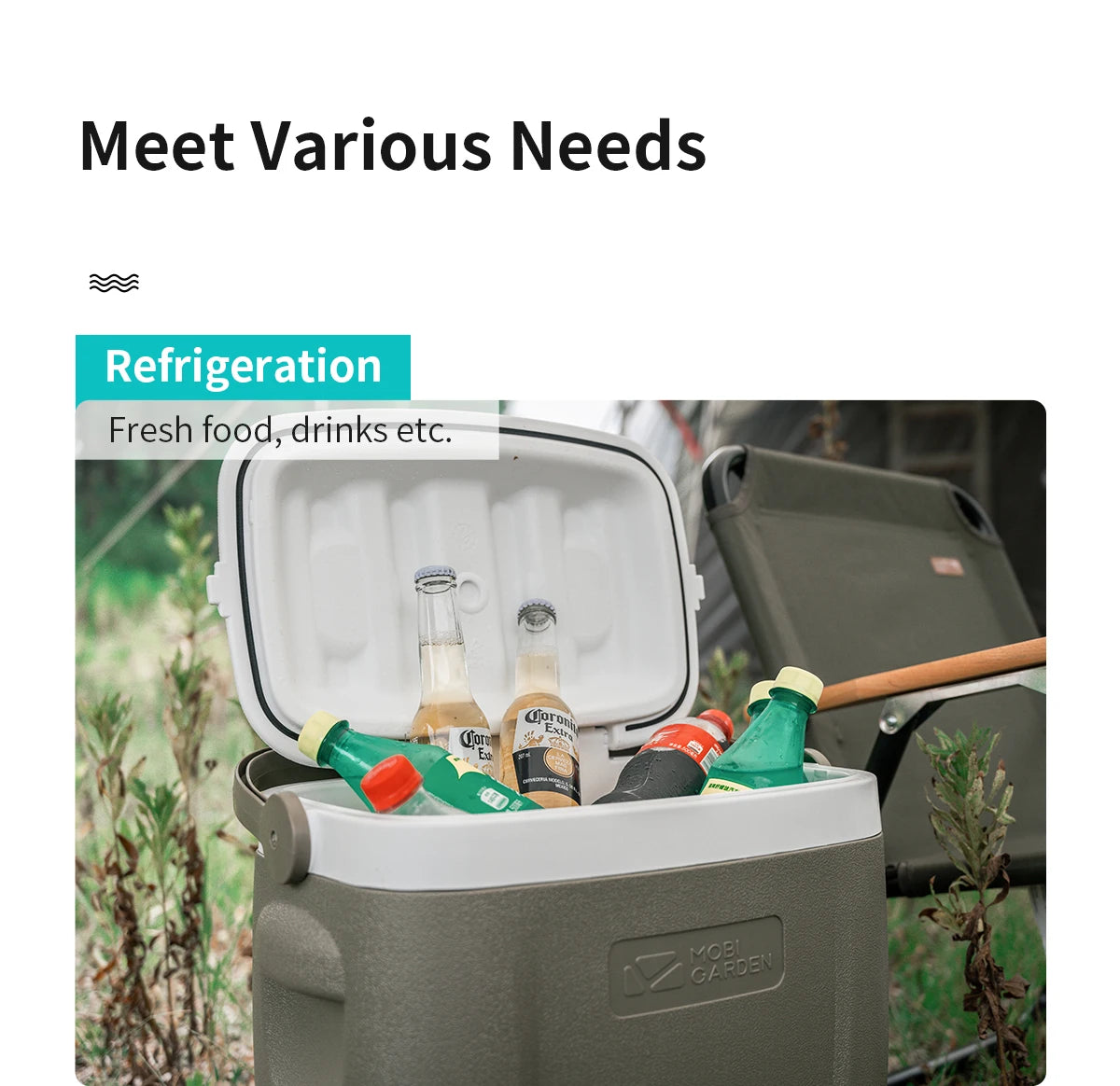 MOBI GARDEN Camping Cooler Box Ice Box Food&Drink Portable Outdoor Picnic Keep Fresh Refrigerator