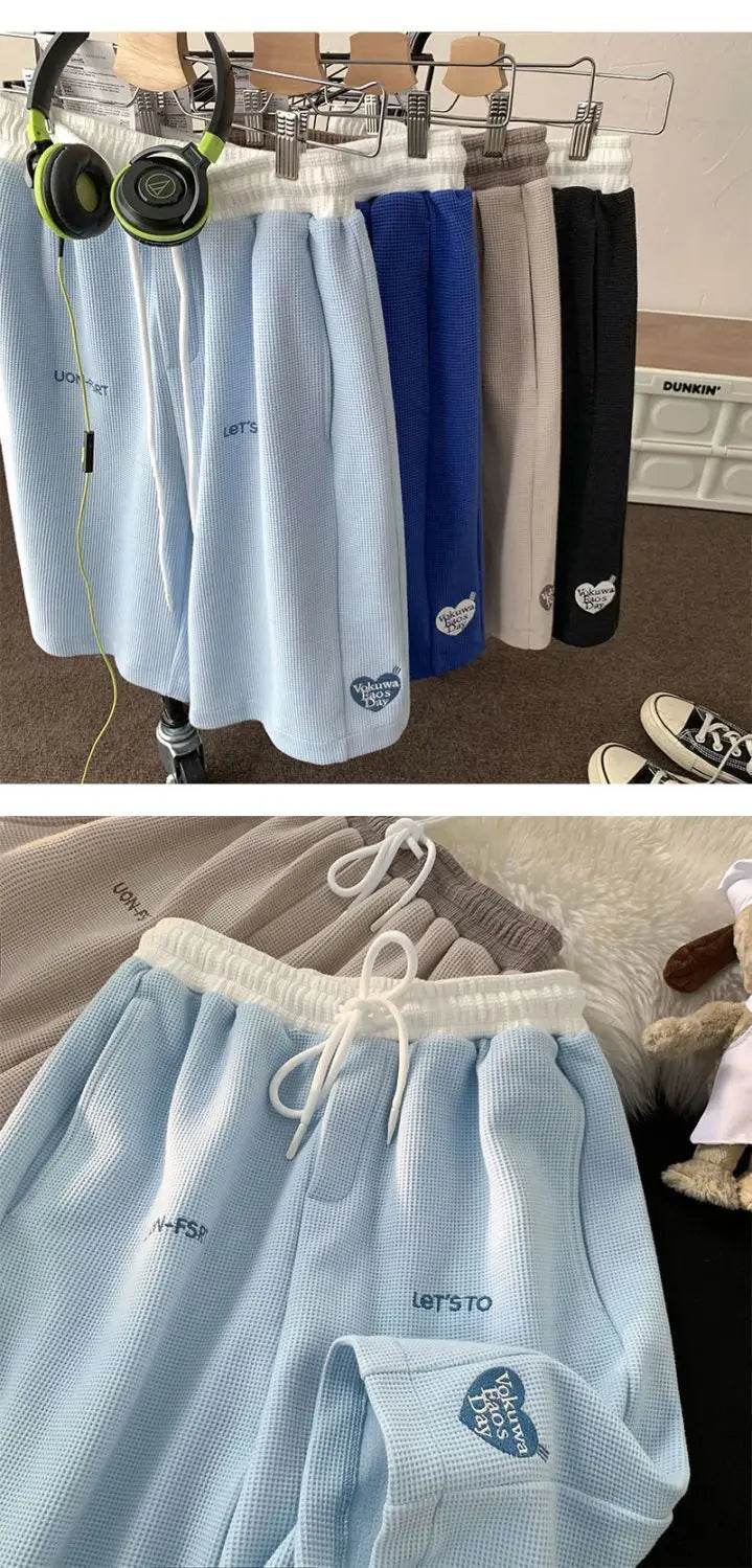 Men's Five-point Shorts Summer 2025 Korean Version Embroidered Loose Versatile Casual Shorts Trendy Sportswear - AIAZ