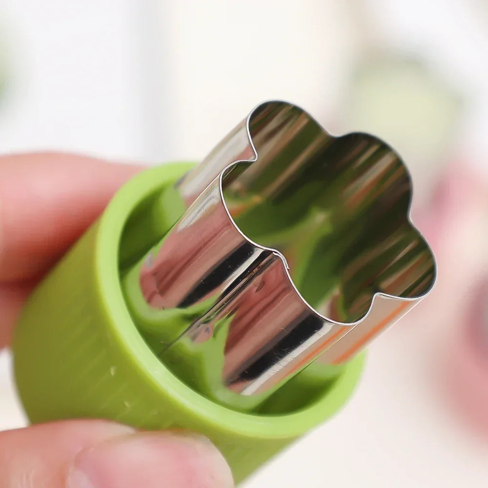 6/3PCS Vegetables Fruit Embossing Cutting Mold New Star Heart Flower Shape Stainless Steel Cutter Plastic Handle Kitchen Gadgets