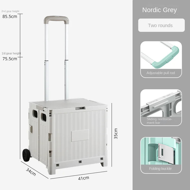Multifunctional Camping Trolley Large Capacity Portable Folding Outdoor Storage Box Home Camping Push Box Camping Equipment