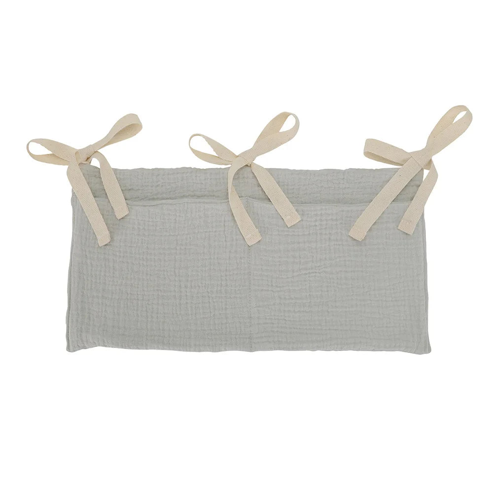 Baby Crib Organizer Cot Caddy Bed Storage Bag 2 Pockets Bedside Hanging Diaper Nursery Organizer for Diapers Toys Clothing