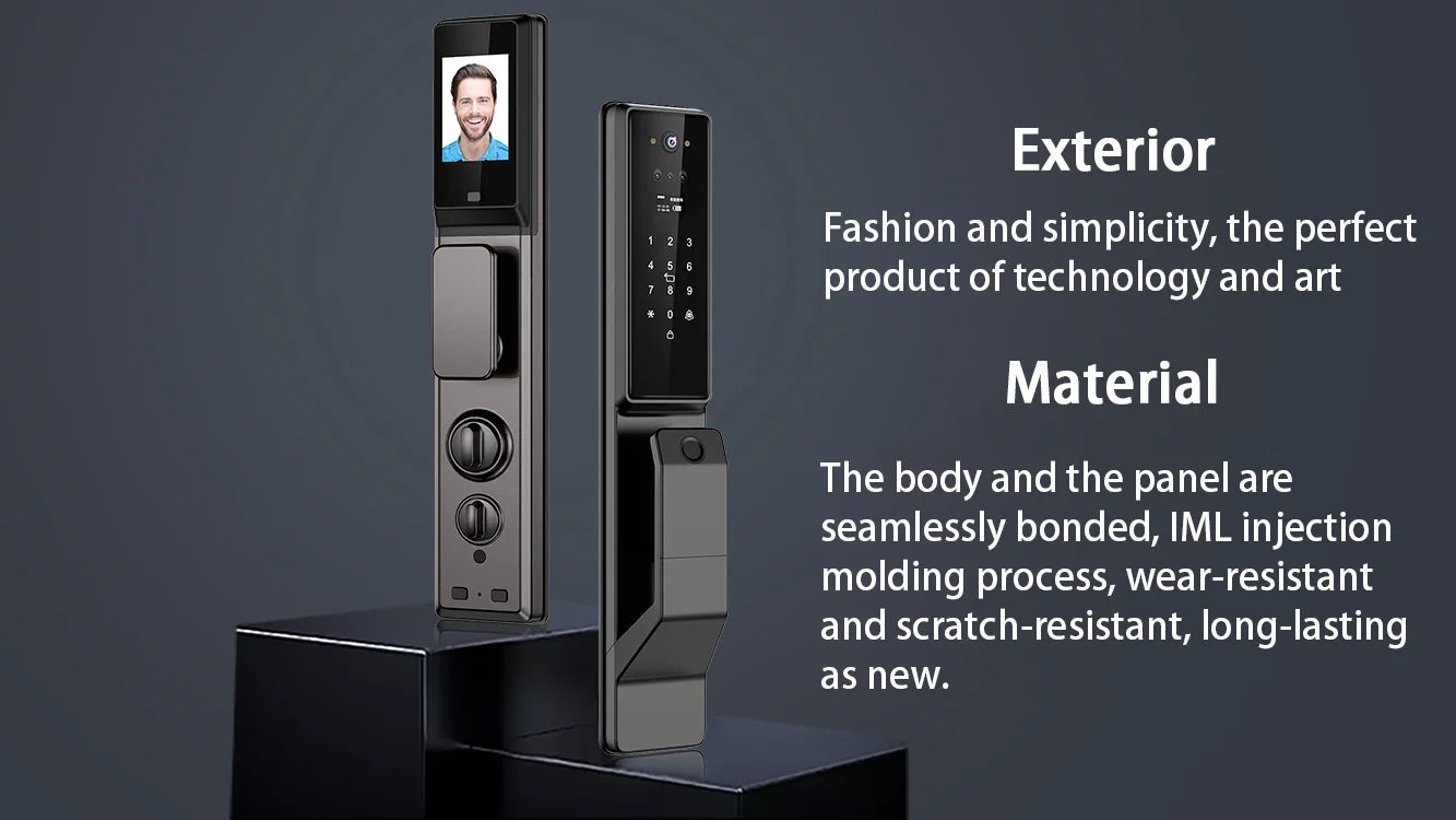 Tuya APP Facial Fingerprint Password With Camera Smart Door Lock Remote Voice Intercom Electronic Door Lock Fully Automatic