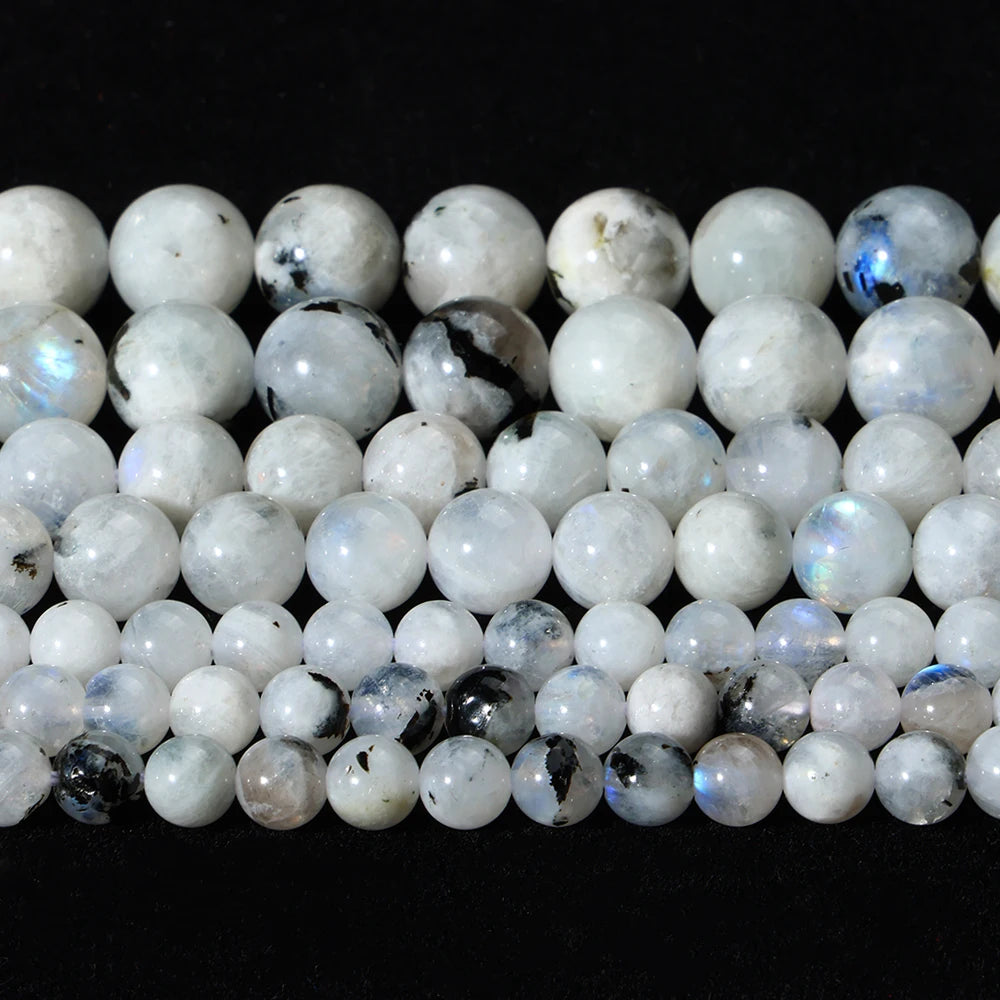 Natural Indian Moonstone 6-10mm Hot Sell Loose Gemstone Beads for Jewelry Making Wholesale Crystal Beads DIY Accessories