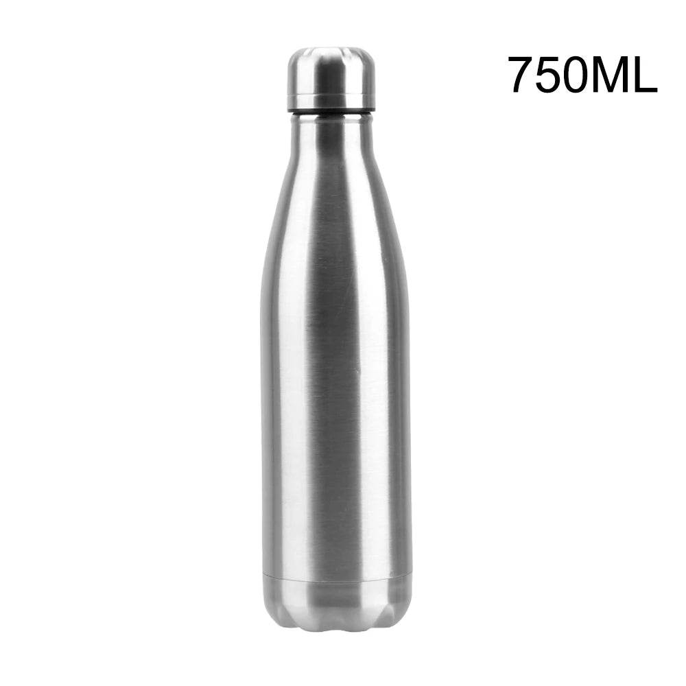 Stainless Steel 350ML 500ML 750ML 1000ML Water Cola Bottle Single Wall Water Bottle Outdoor Travel Sports Drink Bottles - AIAZ