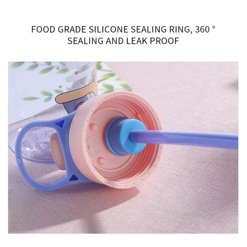 480Ml Kids Sippy Cup Water Bottles Creative Cartoon Feeding Cups With Straws And Lids Spill Proof Portable Toddlers Drinkware - AIAZ