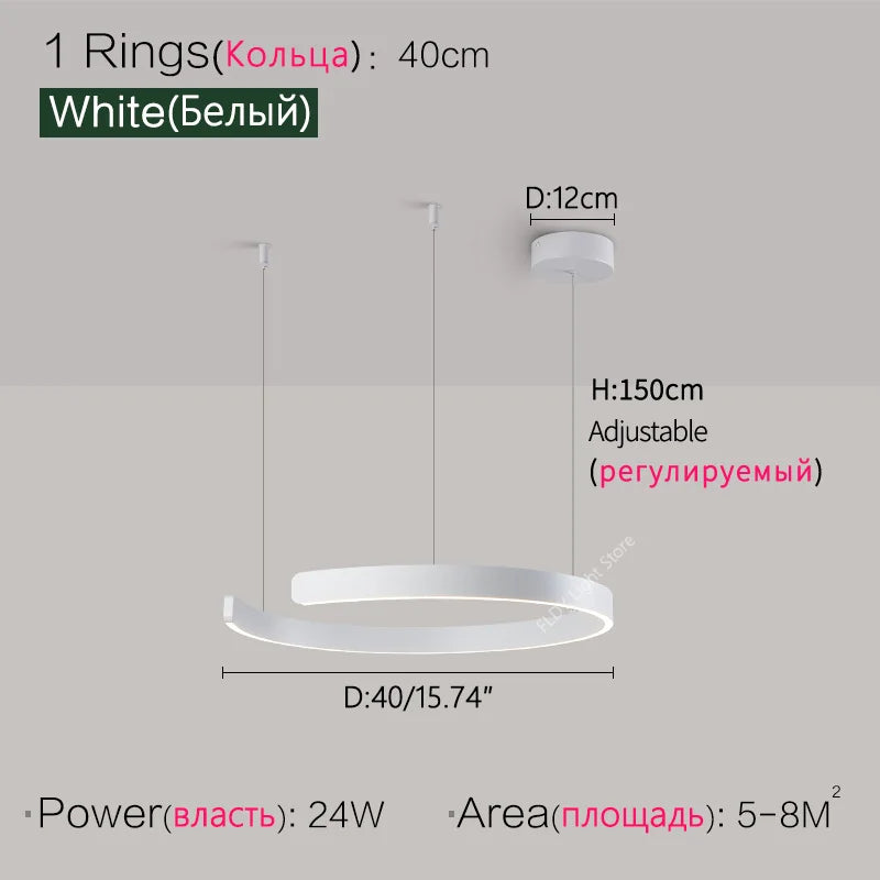 Ceiling chandelier Pendant light Chandeliers for dining room LED Bedroom living room nordic home decor Modern Round ring lamps