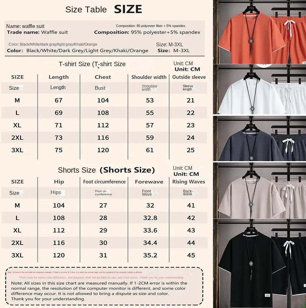 2025 Men's New Fashion Set, Casual Sportswear, Korean Fashion Classic, Summer Handsome Men's Set - AIAZ