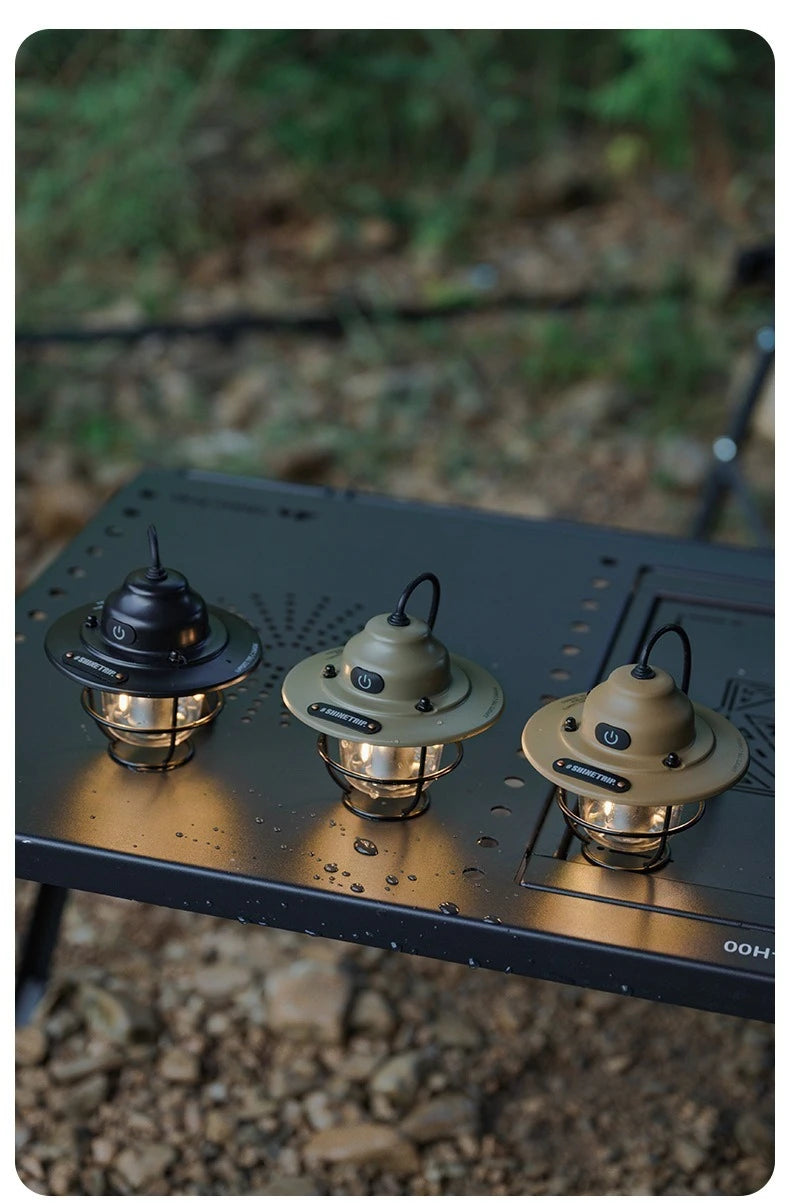 Shine Trip Outdoor Retro Smalldroplight, Campsite Lamp, Atmosphere Lamp, USB Charging Tent Light, LED Camping Hangling Lamp