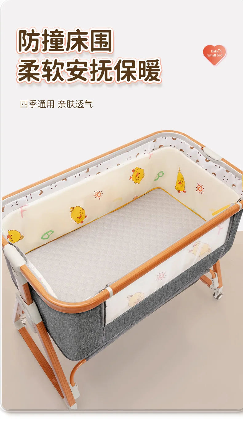 Baby bed splicing baby  movable portable cradle bed foldable multifunctional newborn adjustable