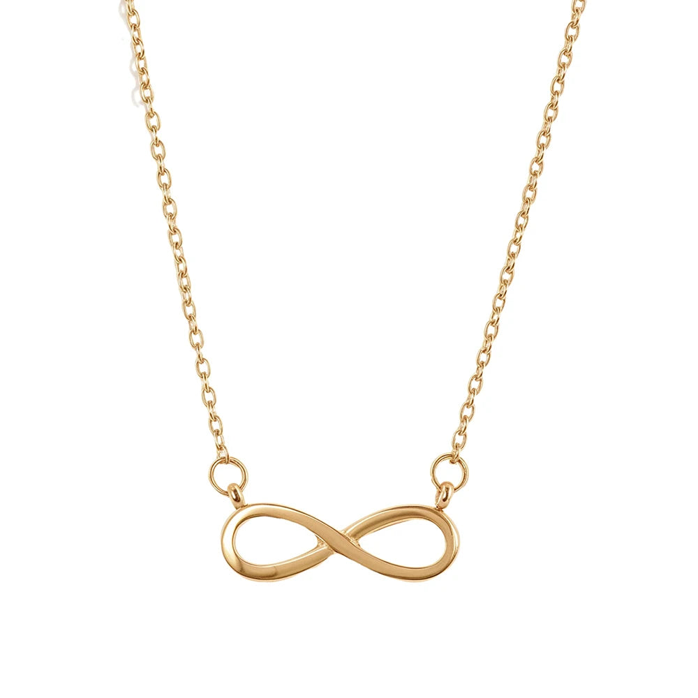 DGIDDK Stainless Steel Infinity Symbol 8 Character Pendant Necklace For Women Suitable For Daily Wear Collarbone Chain Jewelry