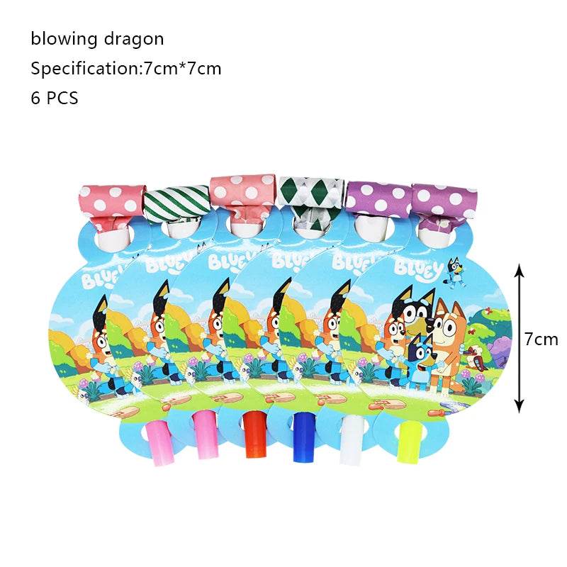 New Bluey Birthday Party Decoration Latex Balloons Bingo Aluminum Film Balloon Disposable Tableware Kids Event Supplies Backdrop - AIAZ