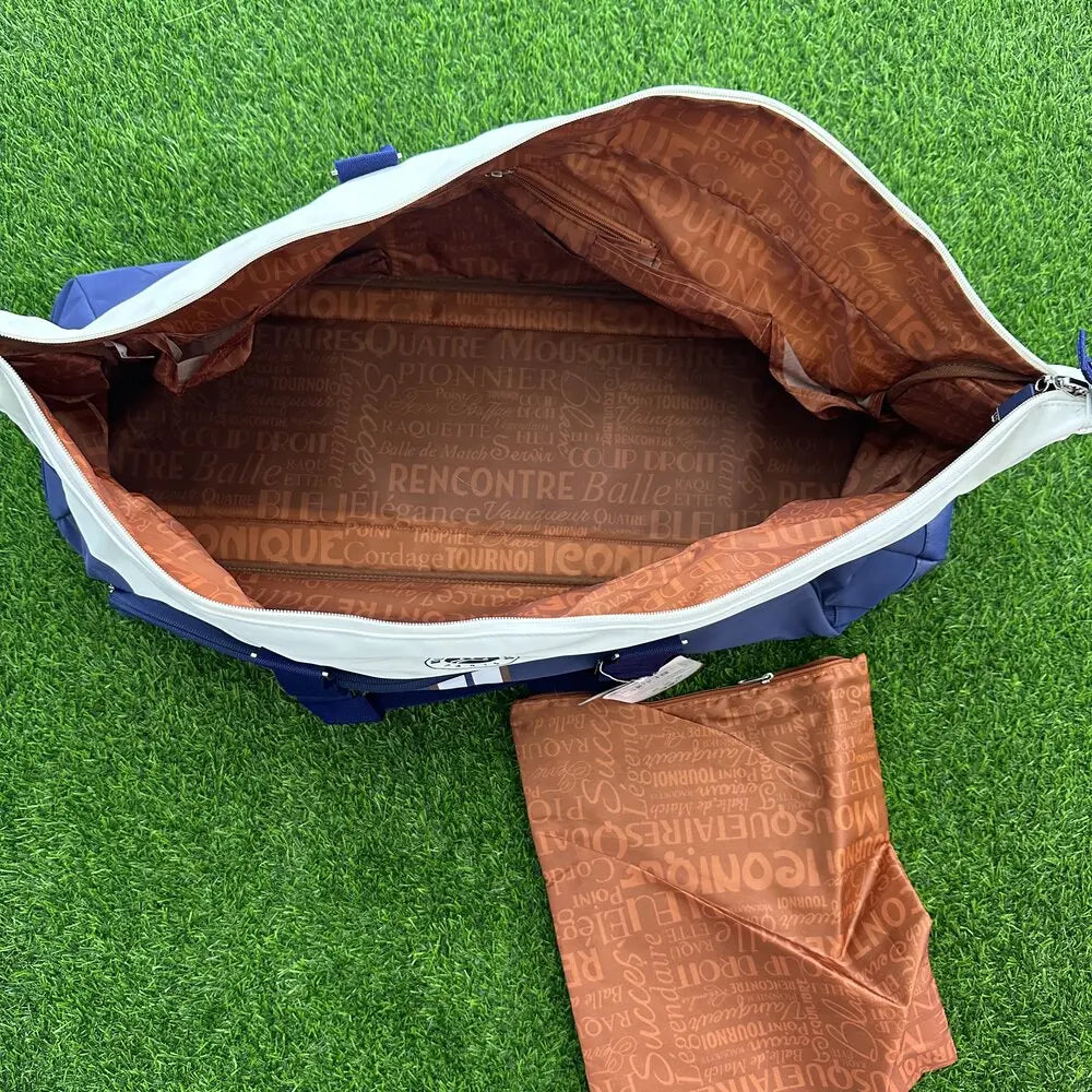 Wilson 2023 Navy 4-6pcs Tennis Racket Bag Super Tour Nylon Large Tennis Bag for 6 Racquets With Two Compartment