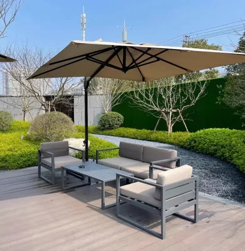 Aluminum Alloy Garden Sofas Waterproof Sunscreen Outdoor Furniture Home Courtyard Balcony Garden Sofa Coffee Table Combination L