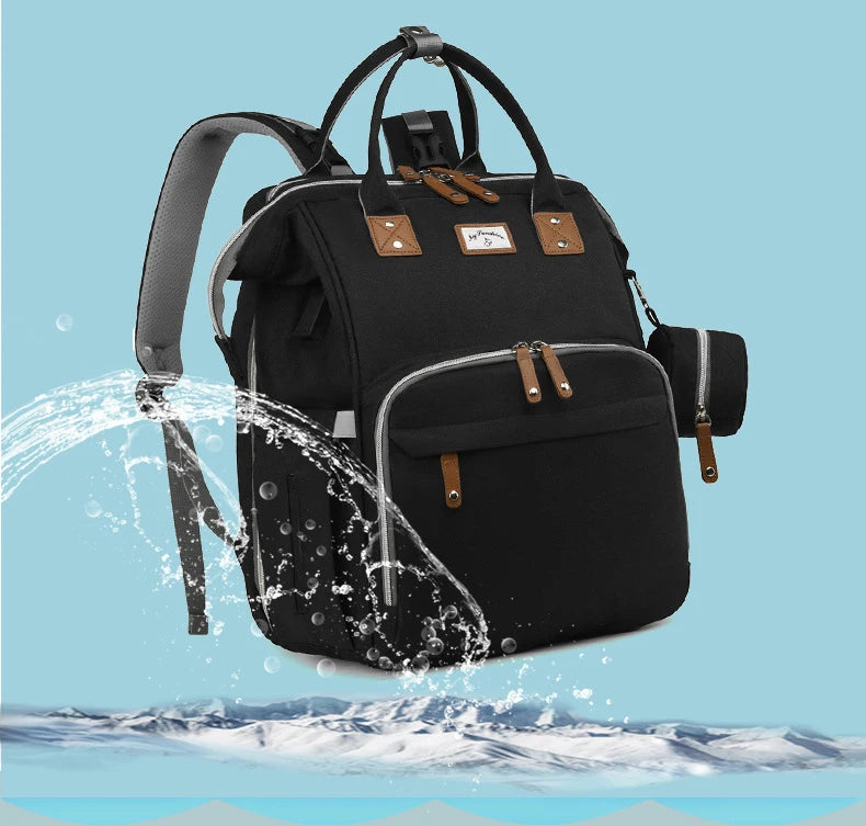 Fashion Mommy Diaper Bags with Diaper Pad Nursing Bags Maternity USB Multifunctional Portable Large Baby Stroller Hanging Bag