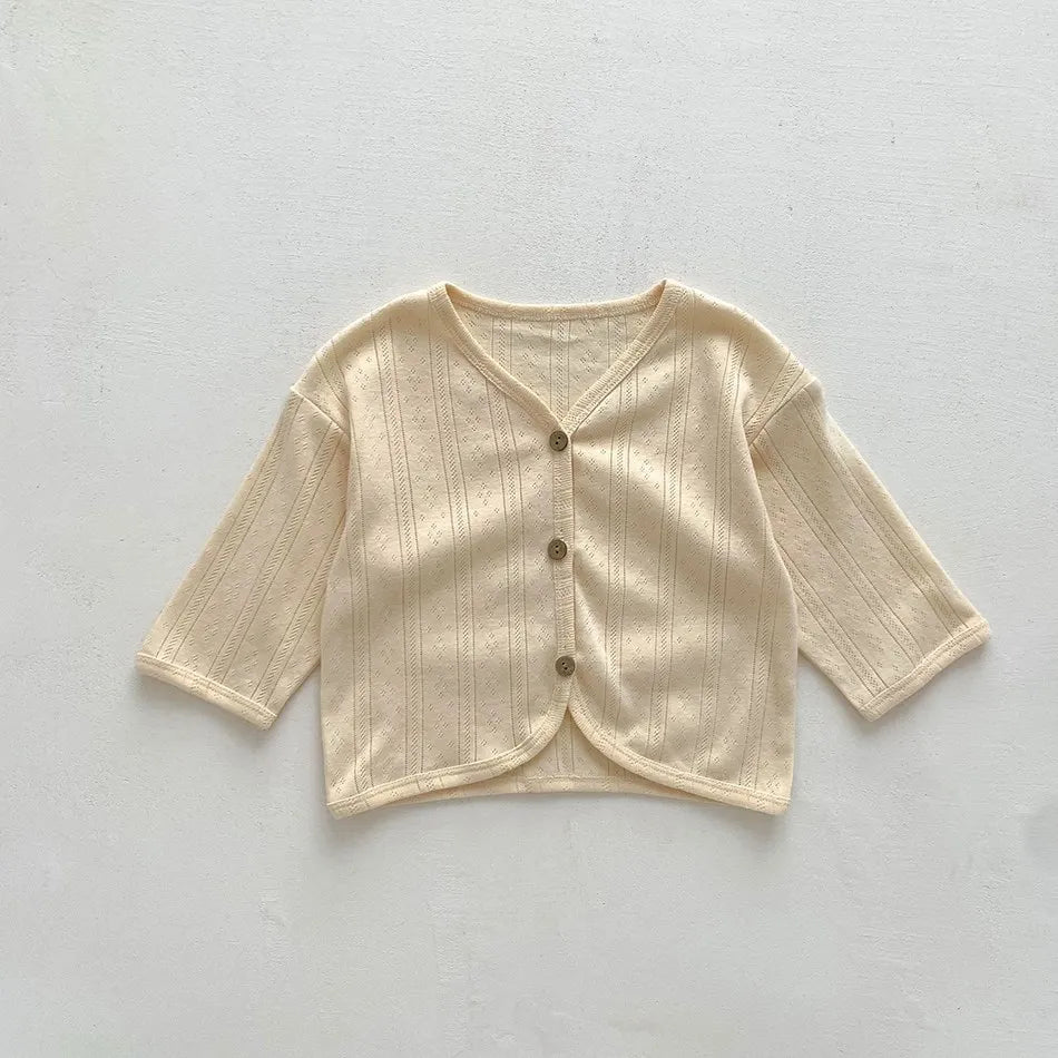 Kids Clothes Toddler Summer Jacket Infant Korean Casual Tops Boys Girls Lightweight Long Sleeve Outerwear Solid Color Cardigan