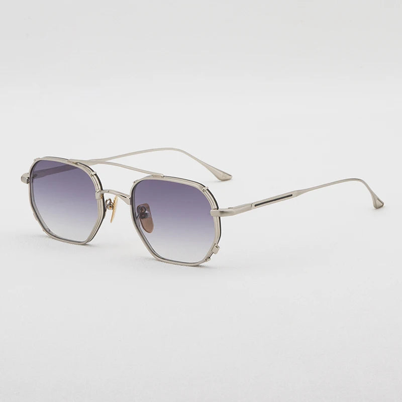 MARBOT Sunglasses Double Bridge Design Handmade Quality Alloy Rectangular Designer Brand Classic Alloy Glasses Outdoor UV400