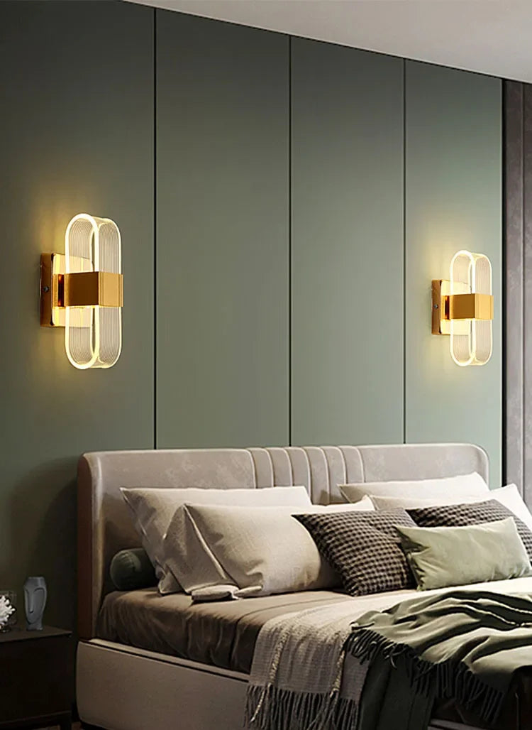 Luxury Creative Super Bright Living Room Bedroom Bedside Hotel Wall Lamp Transparent Line Guided LED Home Lighting Decoration