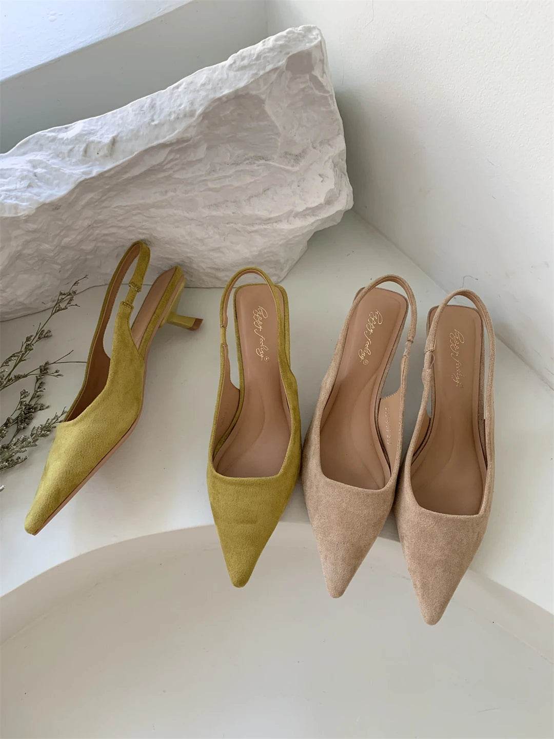 Bailamos Women Sandals Pointed Toe Elegant Low-heel Shoes Summer Fashion Slingback Woman Mules Shoes Pumps Dress Shoes - AIAZ