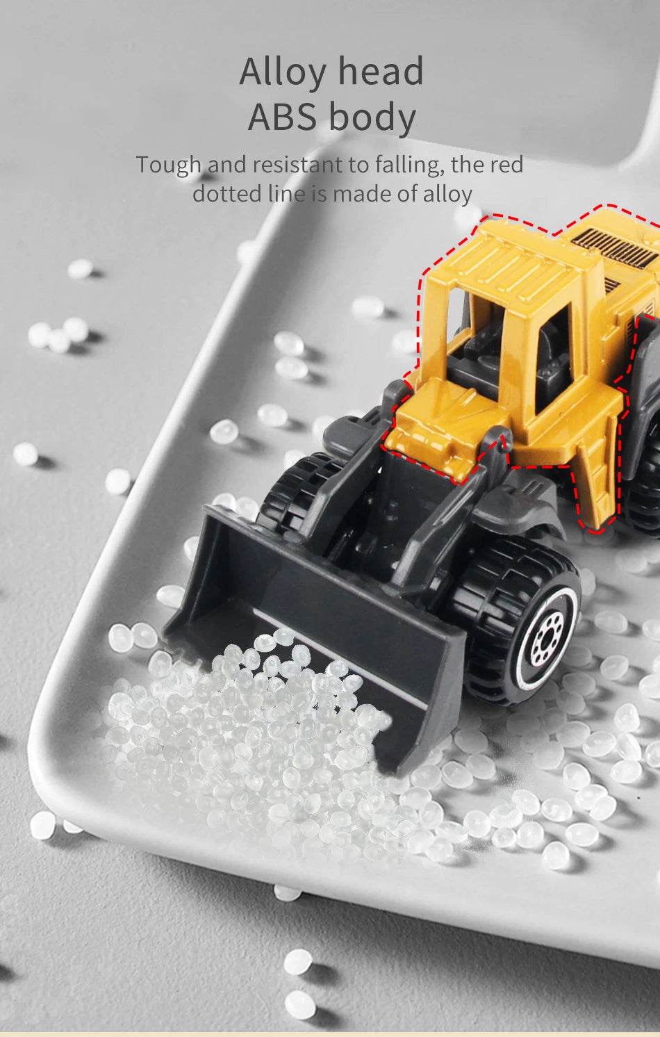 6pcs/set Alloy Engineering Truck Toy Car Classic Construction Model Vehicle Loader Tractor Excavator Toys for 3 years Boys Gifts - AIAZ